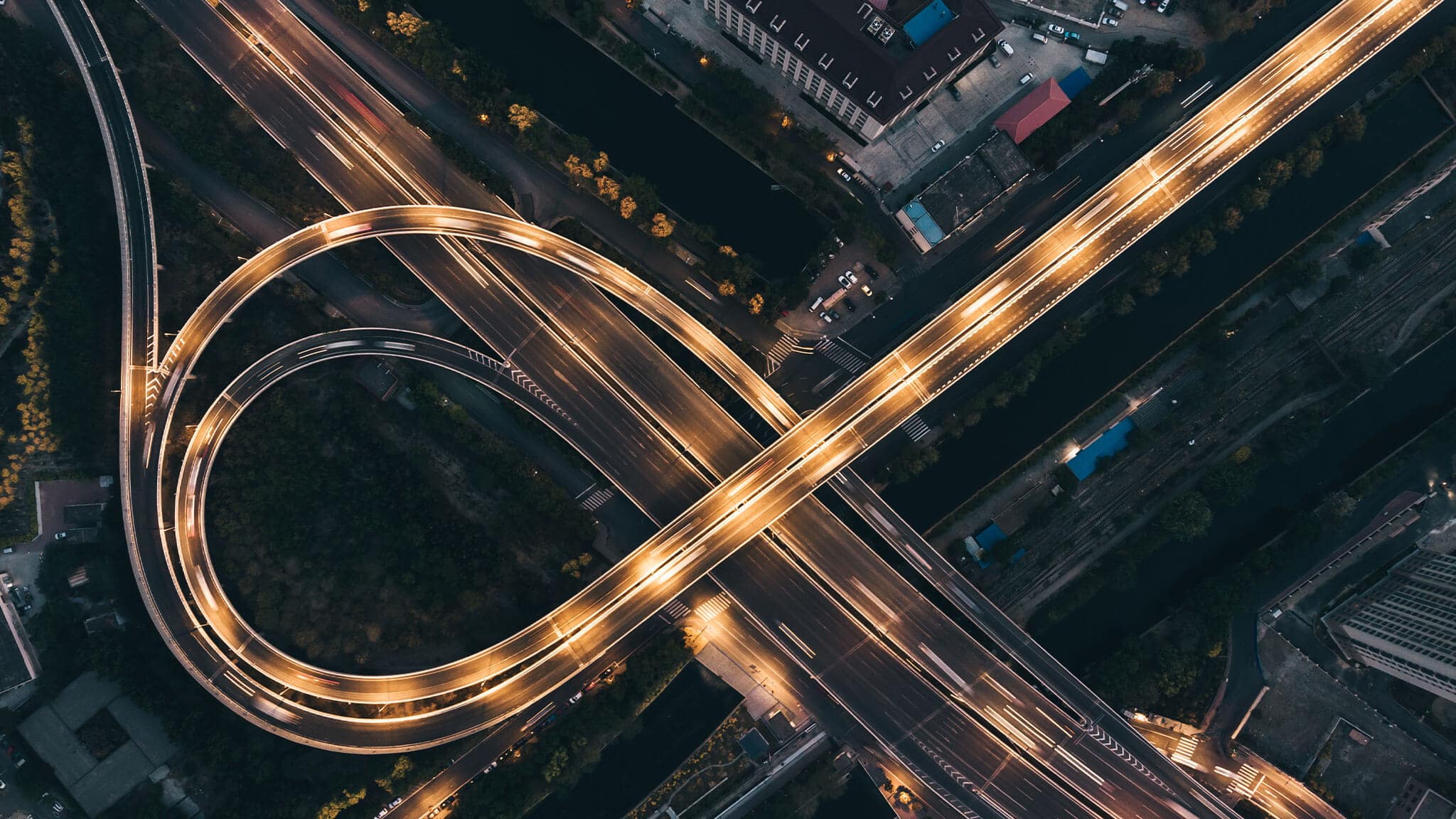 Time lapse of road junction at night