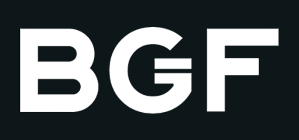 BGF logo on black background