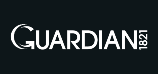 Guardian 1821 logo on black background