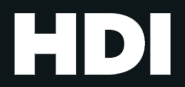 HDI global logo on black background