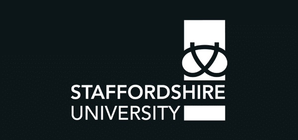 Staffordshire University logo on black background
