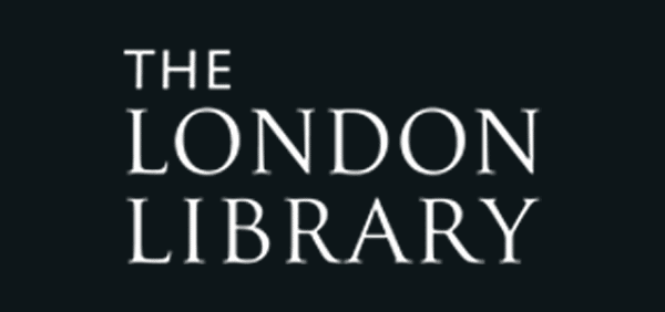 London Library white client logo on black background